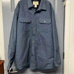 LL BEAN Flannel Chamois Primaloft lined shirt jacket. Traditional fit. XL-TALL